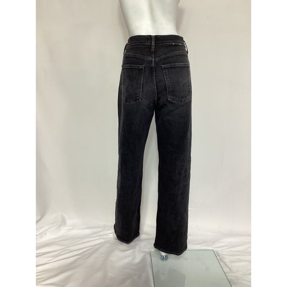 Agolde 'Harper' Mid Rise Wide Straight Black Denim Jean Size 28 - Picture 3 of 4